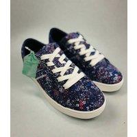 Purple Floral Canvas Trainers Size 7.5