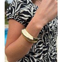 Gold Hinge Bangle Bracelet Size One Size