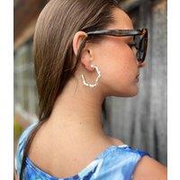 Silver Twist Hoop Earrings Size One Size