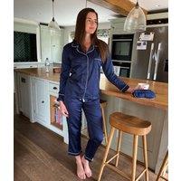 Gift Boxed Satin Navy Pyjamas Size 6/8