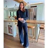 Black V Neck Merino Wool Co-Ord Set Size 12/14