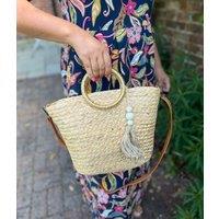 Gold Weave Raffia Bucket Bag