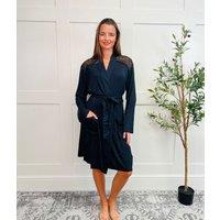 Black Lace Trim Robe Size 4/6