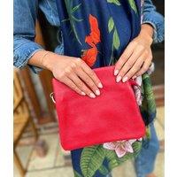 Red Leather Compartment Bag