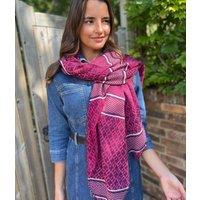 Berry Classic Geo Print Scarf