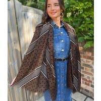 Brown Classic Geo Print Scarf