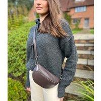 Brown Leather Sling Crossbody Bag