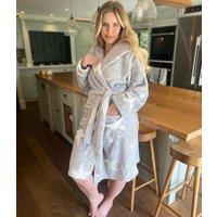 Grey Star Print Cosy Waffle Robe Size One Size