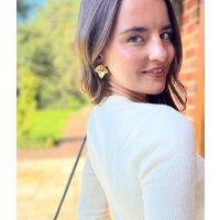 Gold Square Statement Earring Size One Size