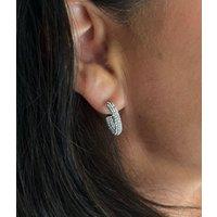 Silver Diamante Hoop Earring Size One Size