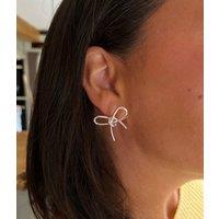 Silver Bow Knot Earring Size One Size