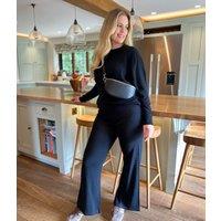 Black Round Neck Merino Wool Co-Ord Set Size 10/12