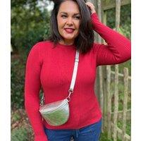 Gold Leather Sling Crossbody Bag