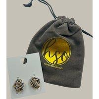 Gold Diamante Knot Clip On Earrings