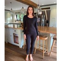 Black Thermal Long Sleeve Top & Leggings Set Size 10/12