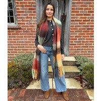 Red & Green Cosy Tassel Scarf