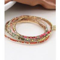 POM Multicolour Crystal Five Bracelet Stack
