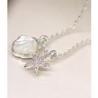 POM Silver Plated Shell & Starfish Necklace