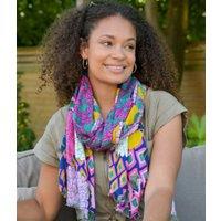 POM Green Mix Dahlia Print Bamboo Scarf