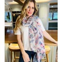 POM Pastel Feather Print Scarf