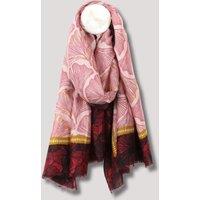 POM Red & Gold Gingko Leaf Print Scarf