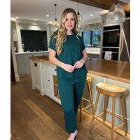 Green Speckled Cotton Printed Pyjama Set Size 12/14