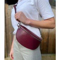 Wine Leather Sling Crossbody Bag