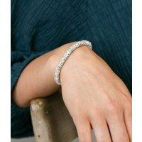 POM Silver Plated Disc Bead Stretch Bracelet