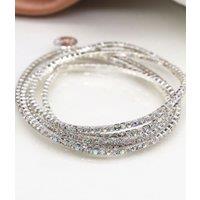 POM Silver Plated Clear Crystal 5 Bracelet Stack