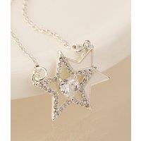 POM Double Star & Crystal Heart Necklace