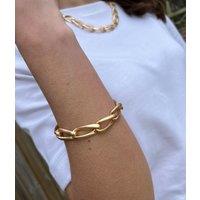 Matt Golden Chunky Chain Link Bracelet