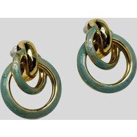 Aqua Twisted Double Hoop Earrings