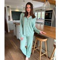 Green Cotton Modal Revere Pyjama Set Size 20/22
