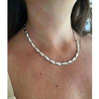 Silver Teardrop Link Necklace