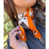 Orange Retro Cherry Blossom Print Square Scarf