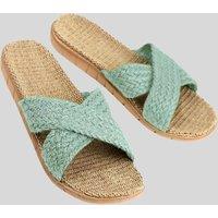 Aqua Crossover Woven Sliders Size 7/8