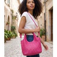 Pink Lace Pattern Tote Handbag