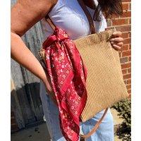 Red Meadow Bloom Print Square Scarf