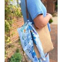 Blue Jungle Print Square Scarf