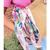Pink Jungle Print Square Scarf