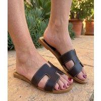 Brown Cut Out Sliders Size 8