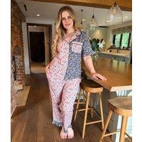 Seaside Ditsy Print Cotton Pyjamas Size 20