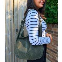 Green Suede Willow Slouch Bag