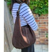 Chocolate Brown Suede Willow Slouch Bag