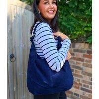 Navy Suede Willow Slouch Bag