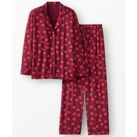 Burgundy Flower Print Designer Tencel Pyjamas Size 8