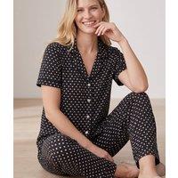 Black Star Print Designer Tencel Pyjamas Size 6
