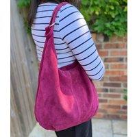 Pink Suede Willow Slouch Bag