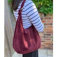 Burgundy Suede Willow Slouch Bag