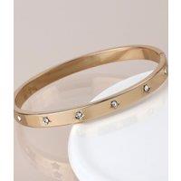 Golden Crystal Stars Hinged Bangle